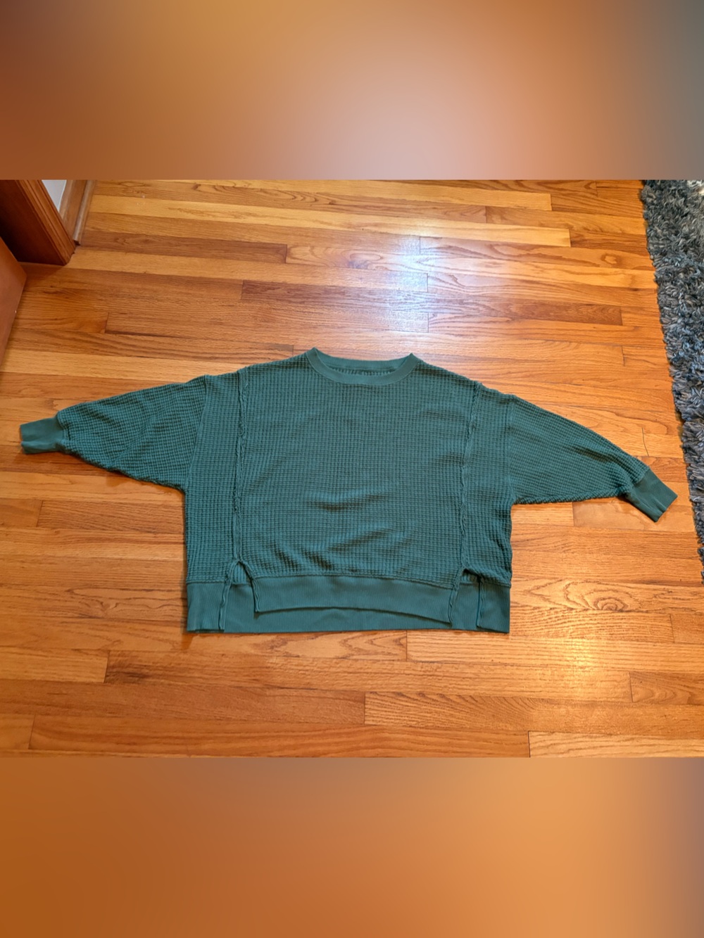 American Eagle Waffle Knit Oversized Crewneck